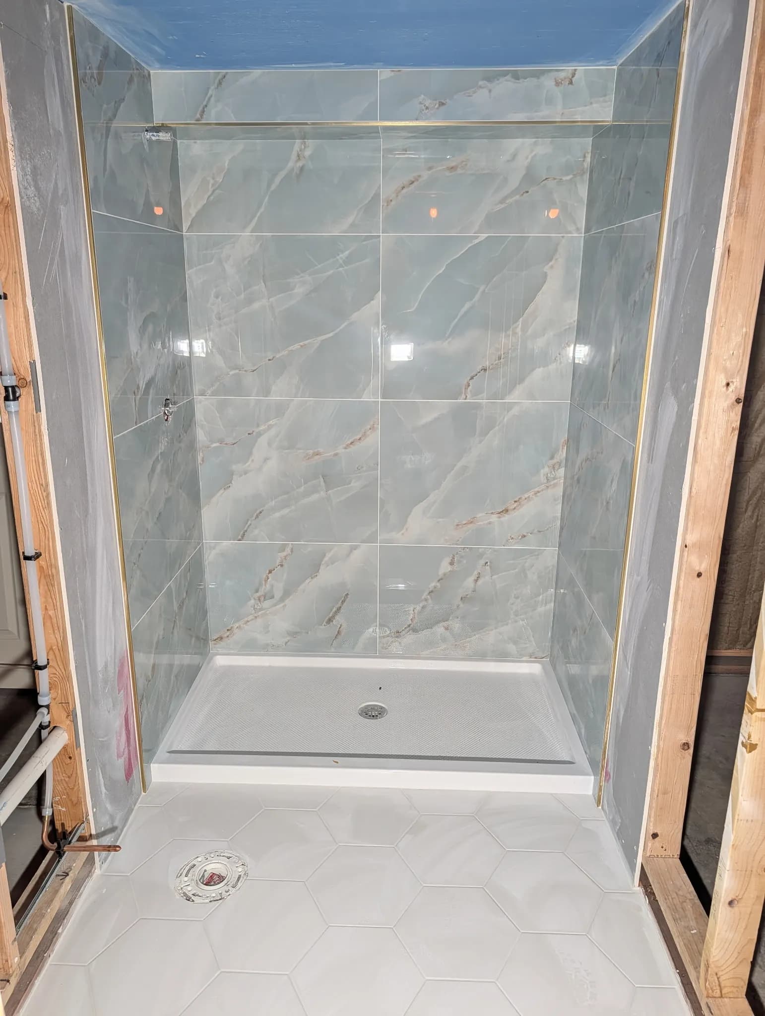 Project Shower Tile Installation Mid-Build and Looking Sharp image