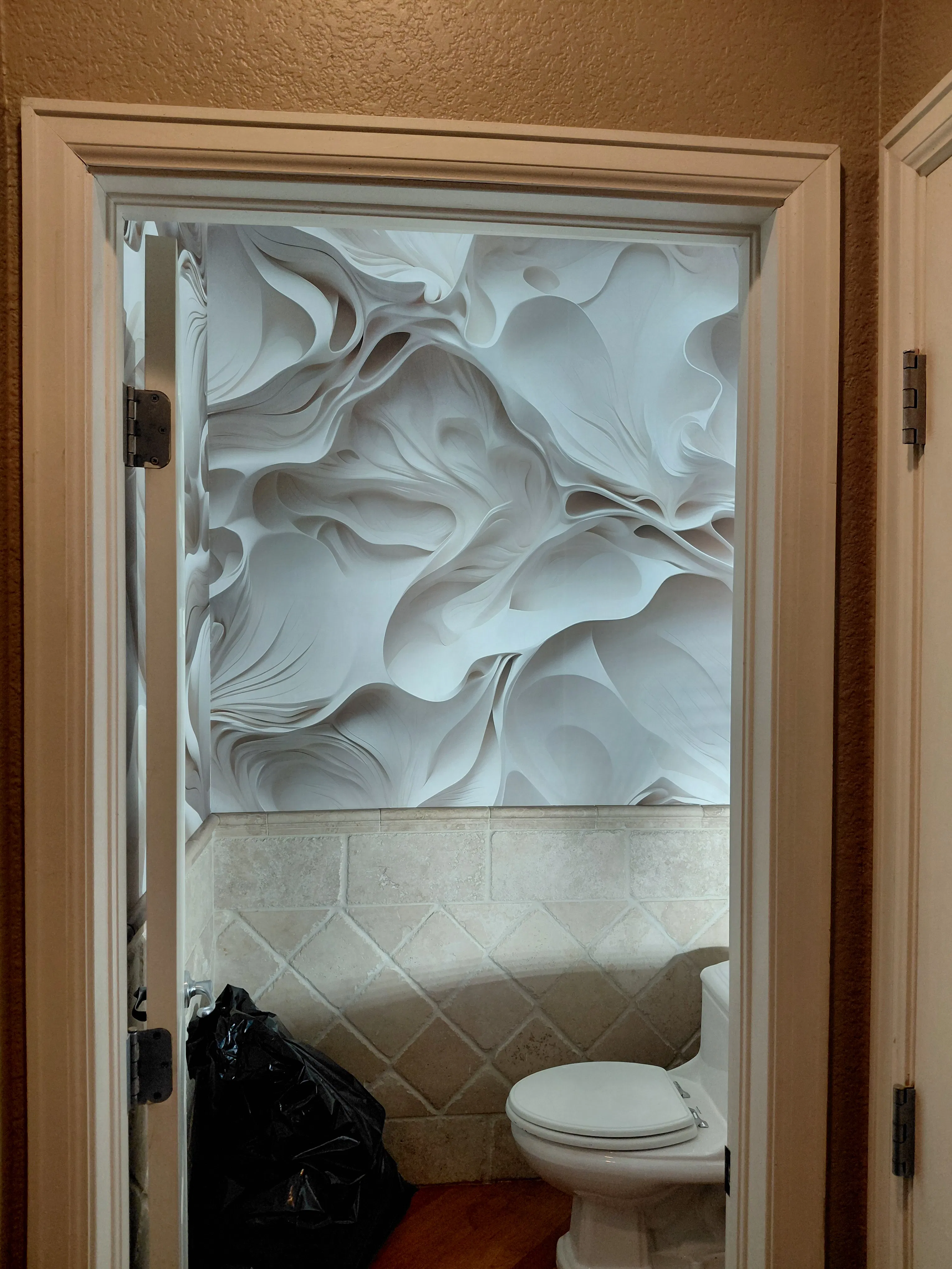 Project 3D Wallpaper That Makes a Powder Room Feel Intentional image