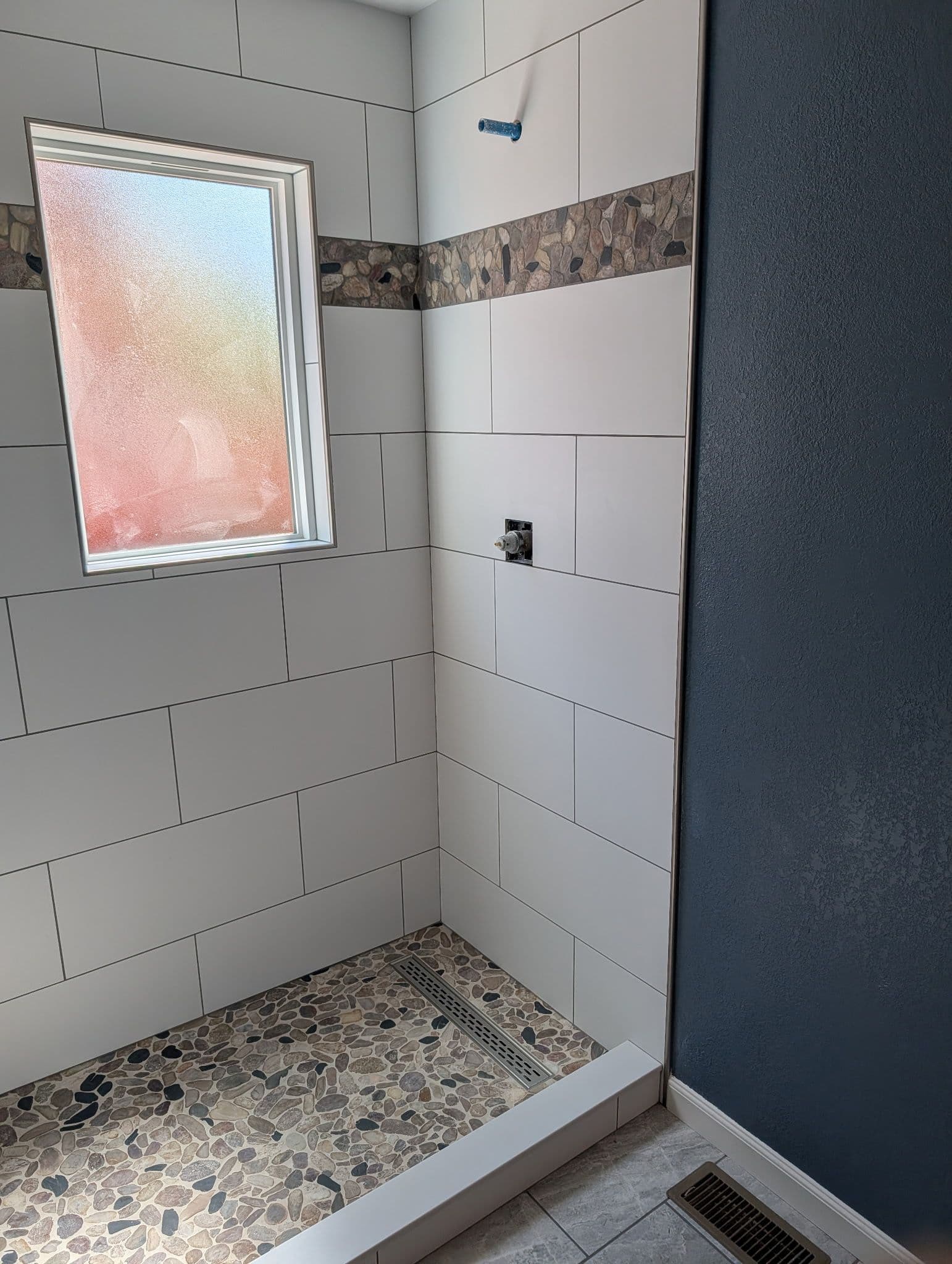 Gallery photos for Custom Shower Tile Work in Progress - Clean Lines and Solid Craft: Image #1