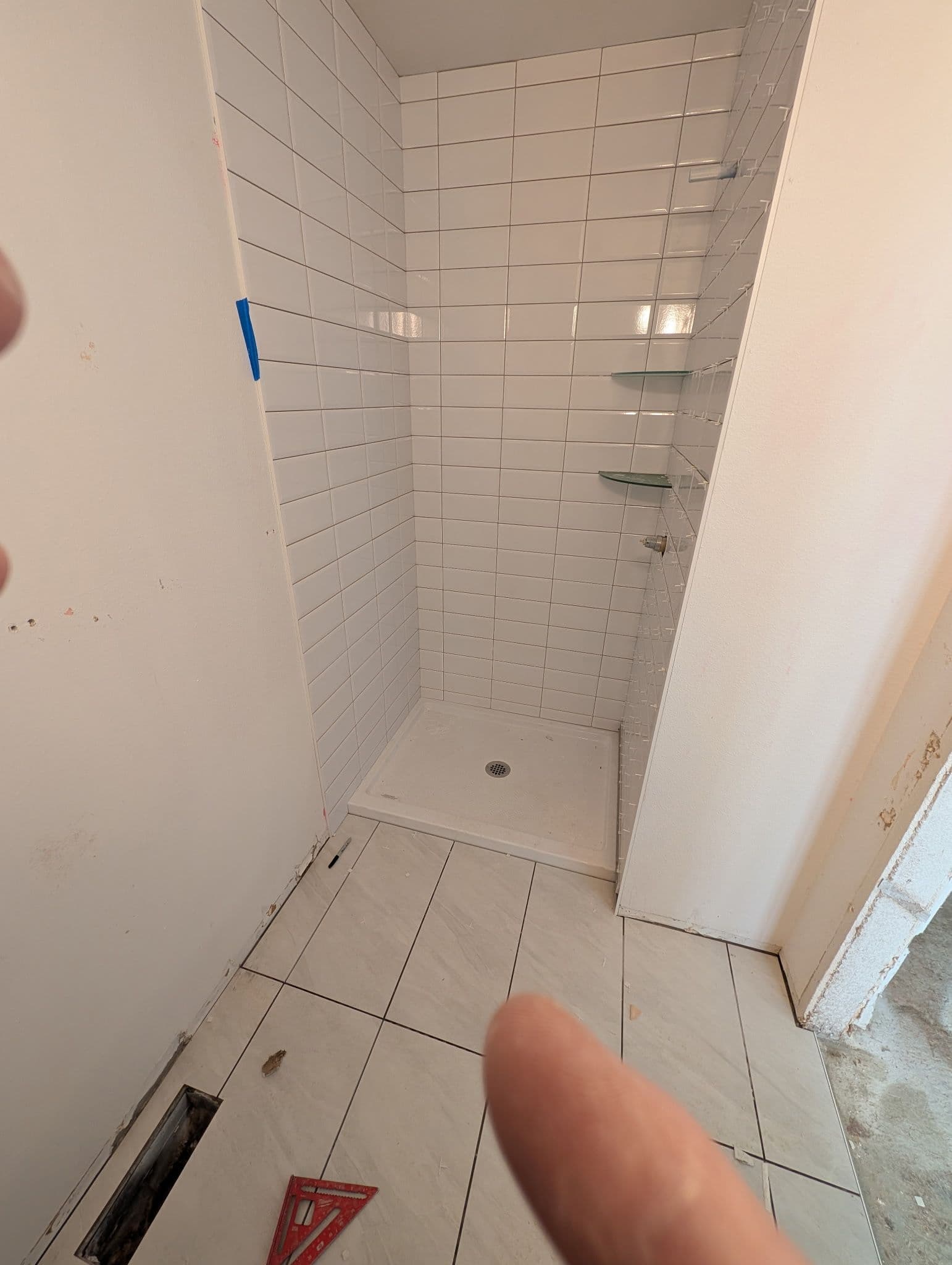 Project Condo Bathroom Tile Work in Progress on a Full Remodel image
