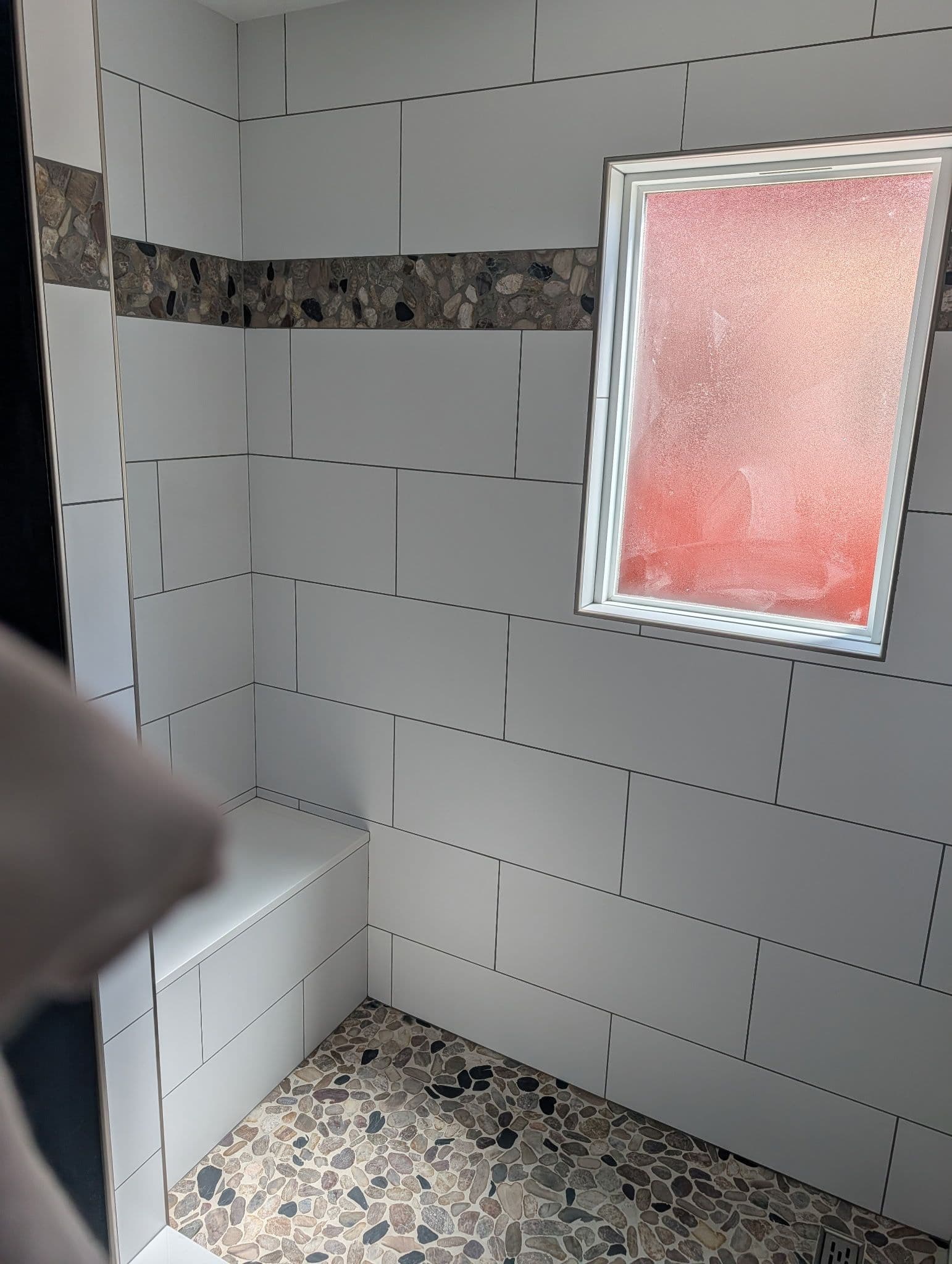 Gallery photos for Custom Shower Tile Work in Progress - Clean Lines and Solid Craft: Image #2