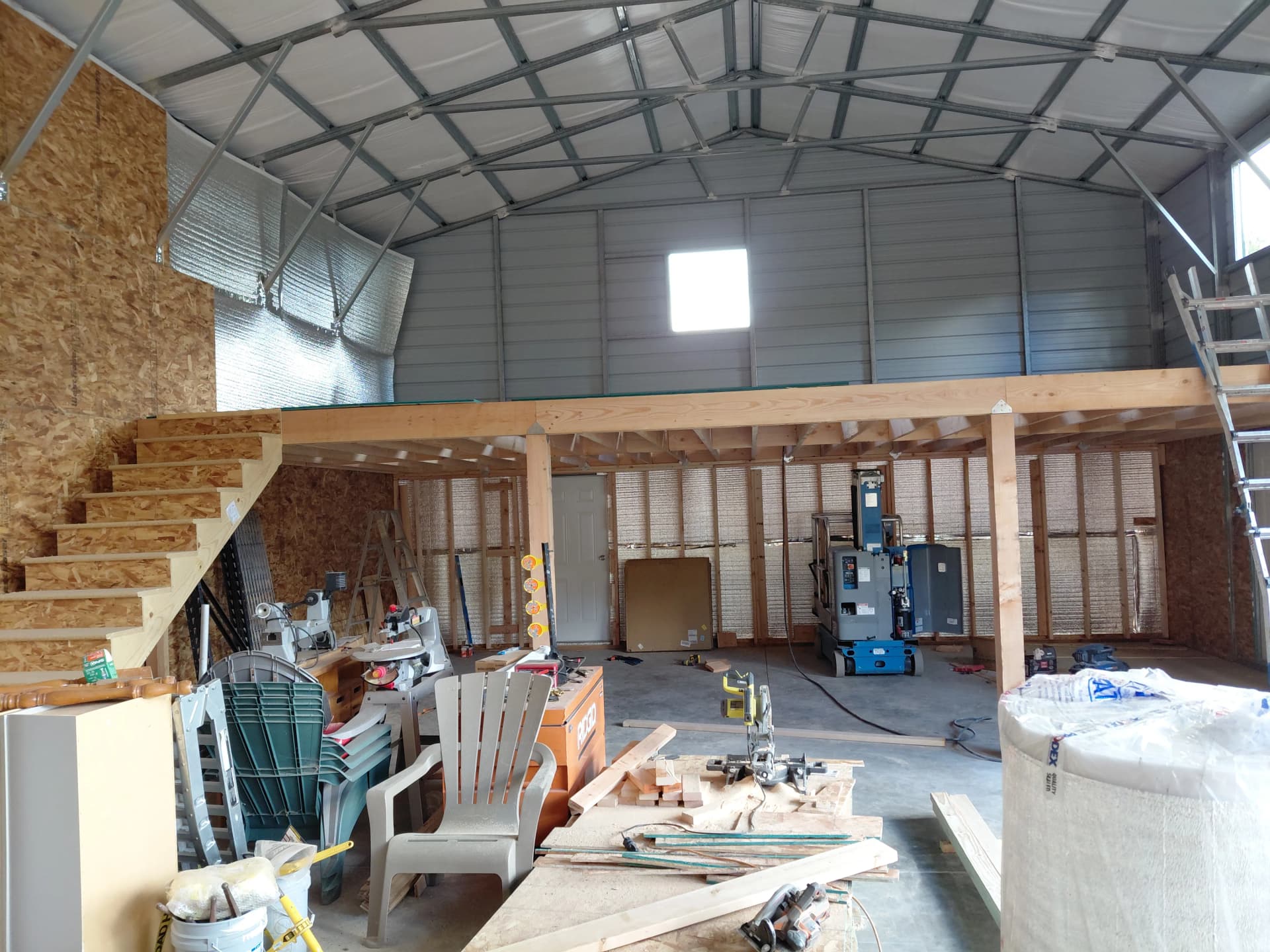 Adding a Mezzanine Level Inside a Large Metal Building image