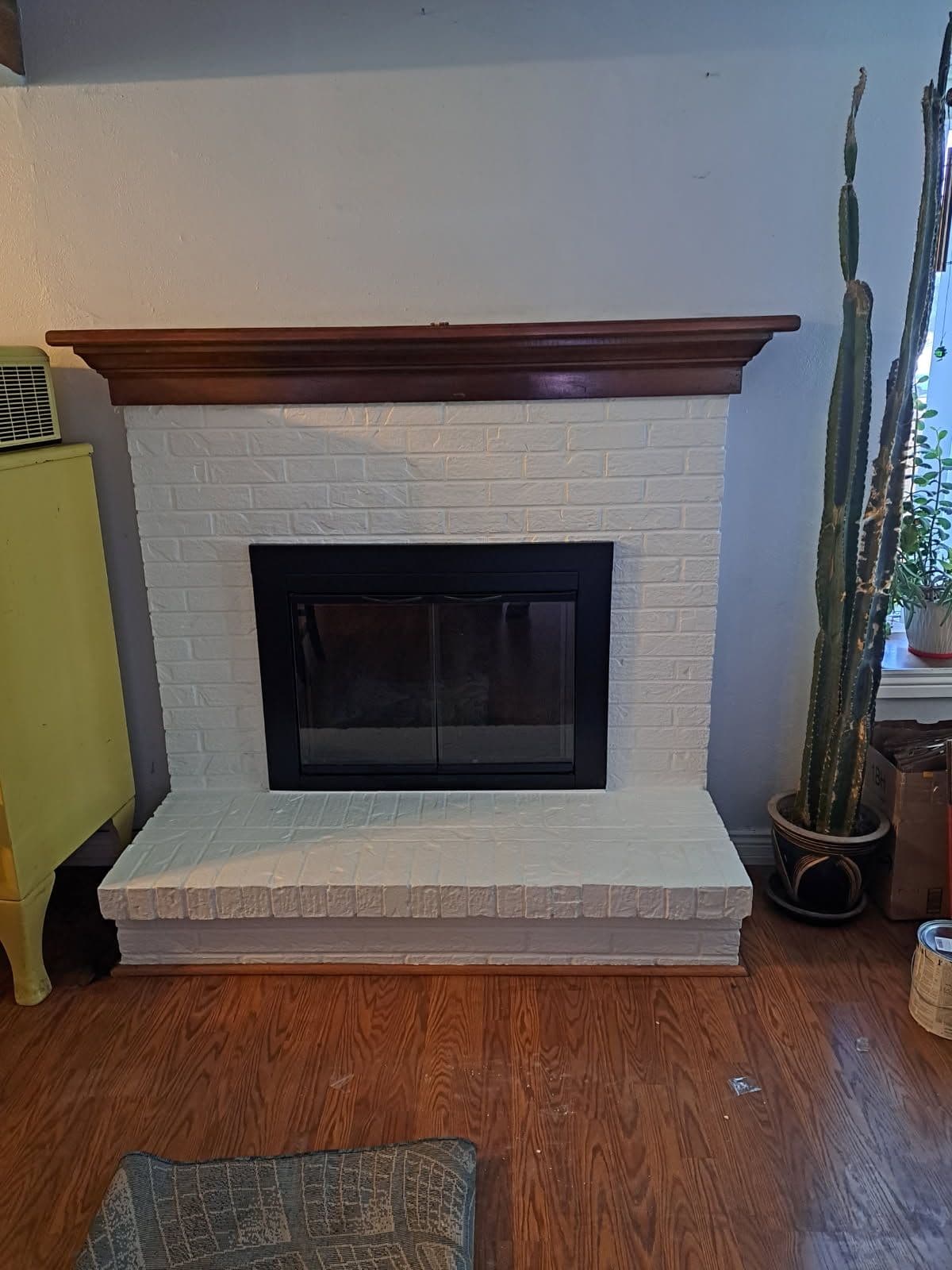 Stylish Fireplace Makeover with White Brick image
