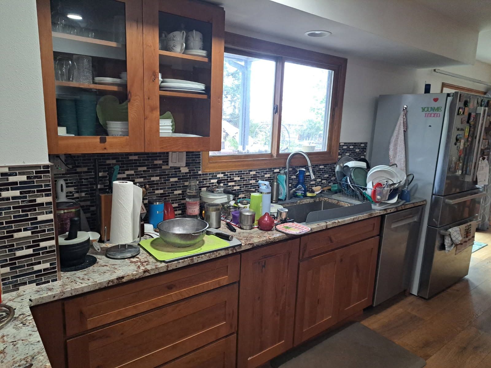 Kitchen Transformation with Sleek Backsplash and Stylish Wooden Cabinets image