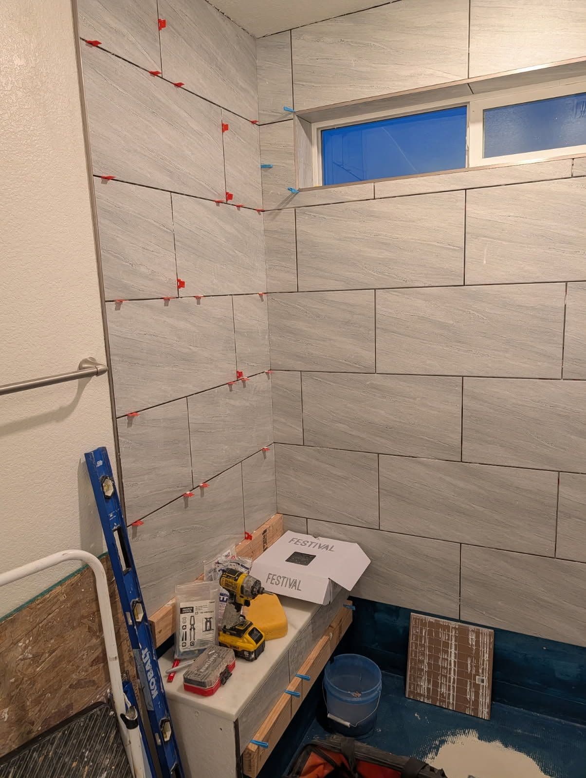 Sleek Shower Tile Installation