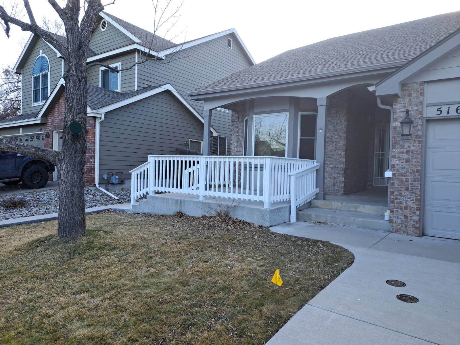 Gallery photos for Porch Makeover with Stylish White Railing: Image #2