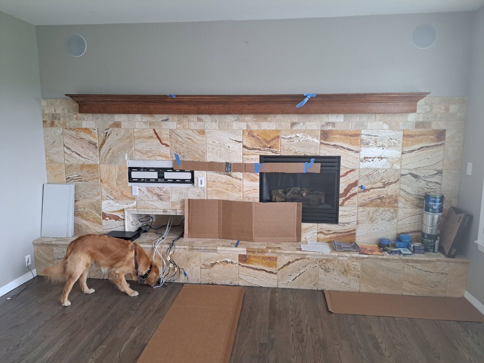 Gallery photos for Stunning Fireplace Rebuild and Living Room Makeover: Image #1