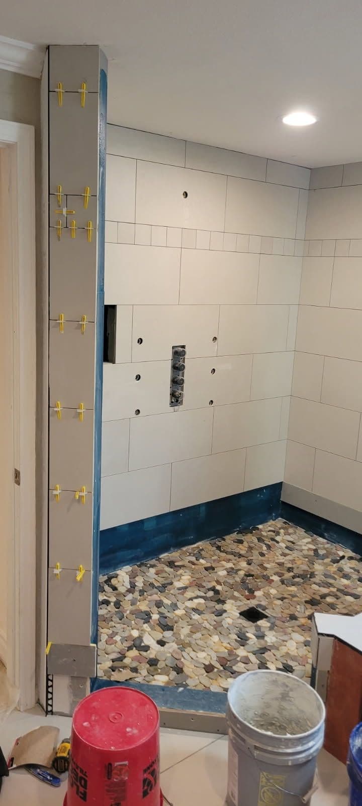 Bathroom Remodel Featuring Stone Pebble Floor image